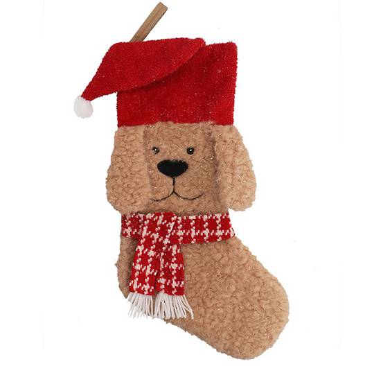 Santa Stocking, Dog 63x38cm *ETA Nov